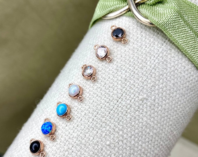 4mm Rose Gold Filled CZ Connector - 3 Pack/7 Pack - Rose Gold Filled Connector Starter Pack for Permanent Jewelry - S14