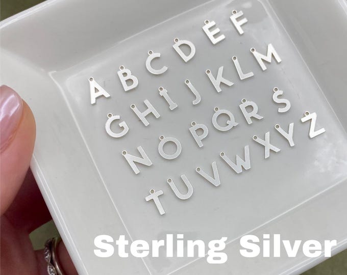 Letter CHARMS - 6mm Sterling Silver Alphabet Initial Charm Drops - Charm Necklace - Wholesale Permanent Jewelry Supplies F40