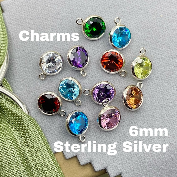 U Pick 2pcs Clip on Dangle Birthstone Charms Jan to Dec With