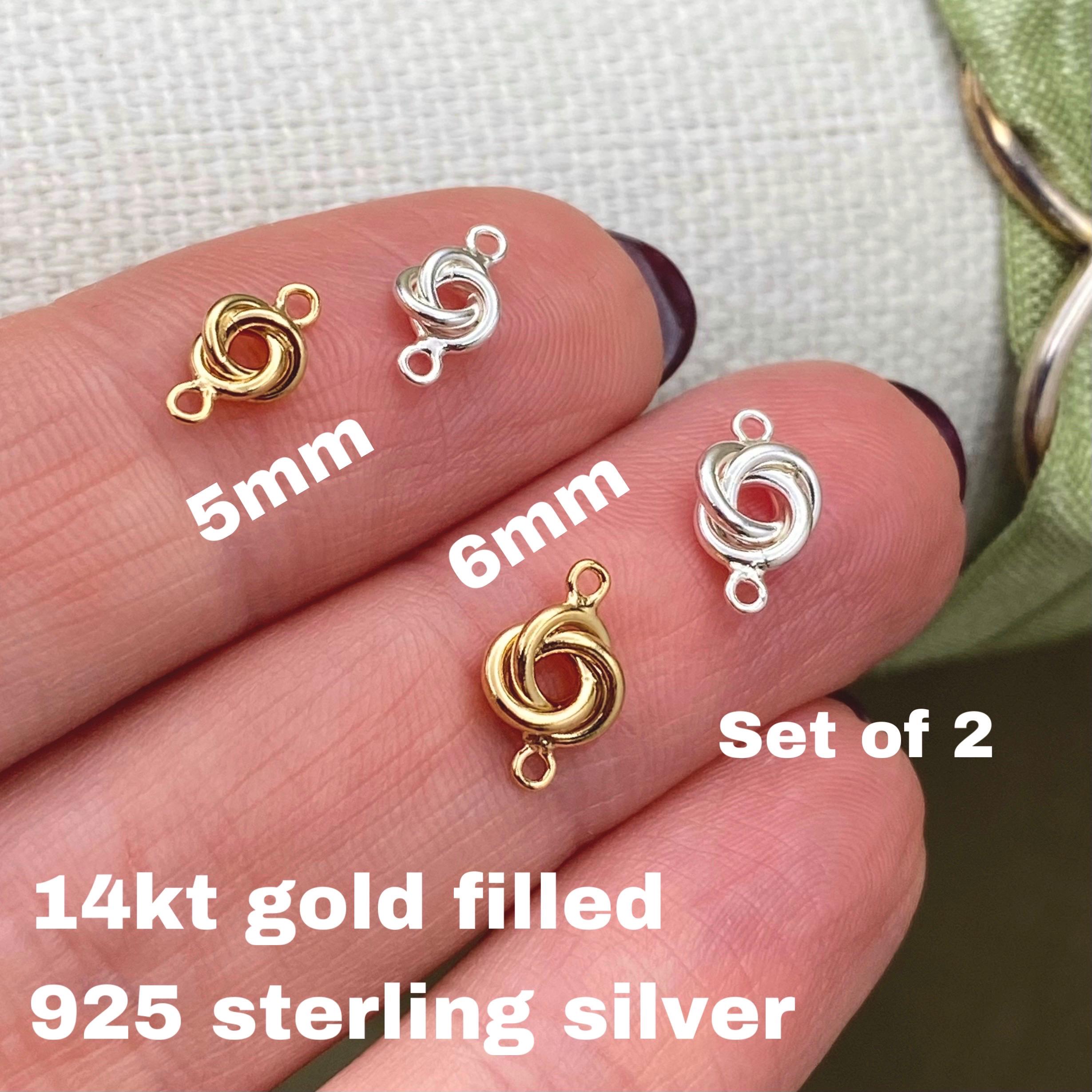 Set of 2 X 14kt Gold Filled or Sterling Silver Love Knot