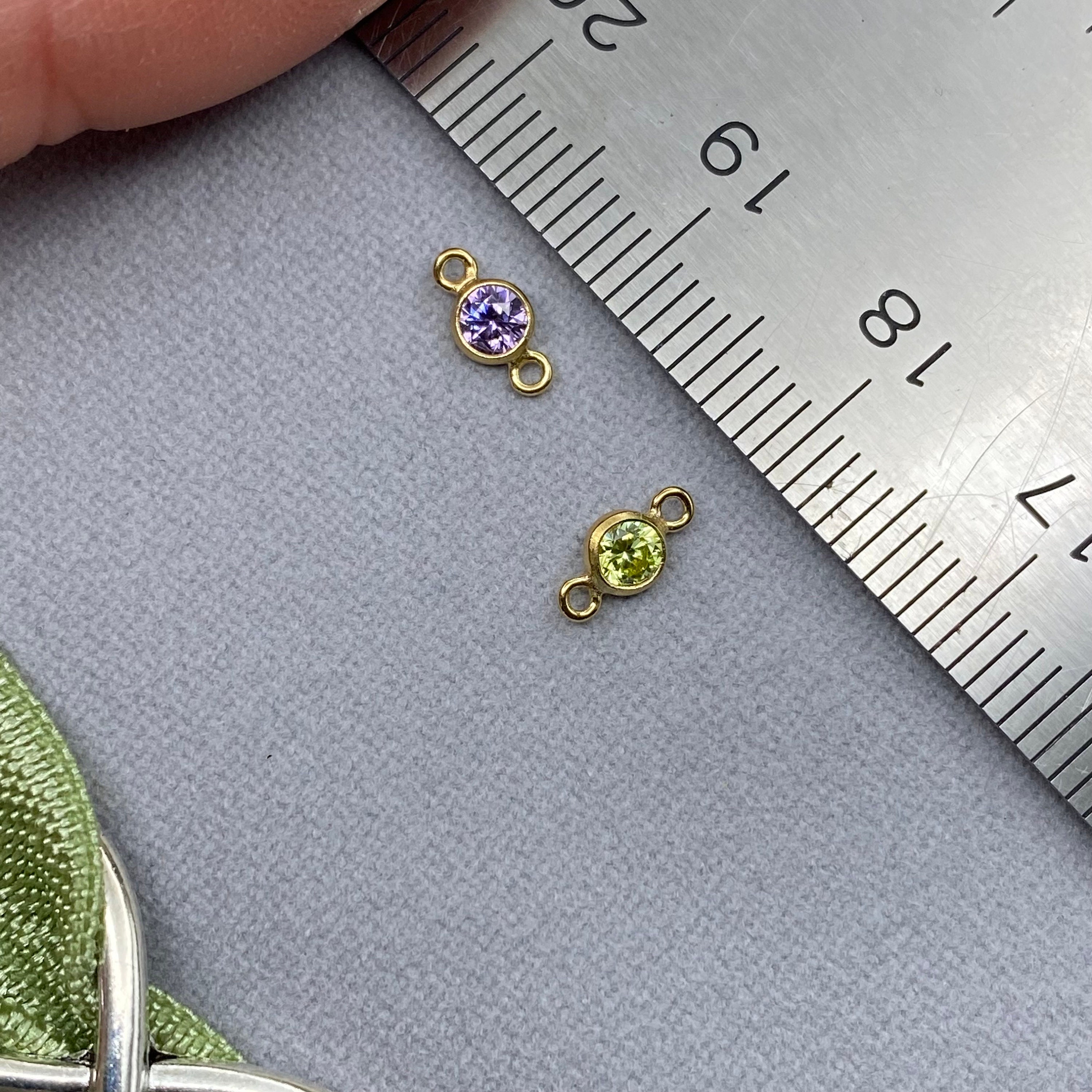 Set of 5 X Tiny 14kt Gold Filled or Sterling Silver Gemstone Set of 5 X Tiny 14kt Gold Filled or Sterling Silver Gemstone