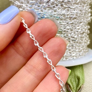 Infinity Chain Sterling Silver 2.5mm - Chain by the Foot - Diamond Cut Bold Chunky Chain - Chain for Permanent Jewelry - C2