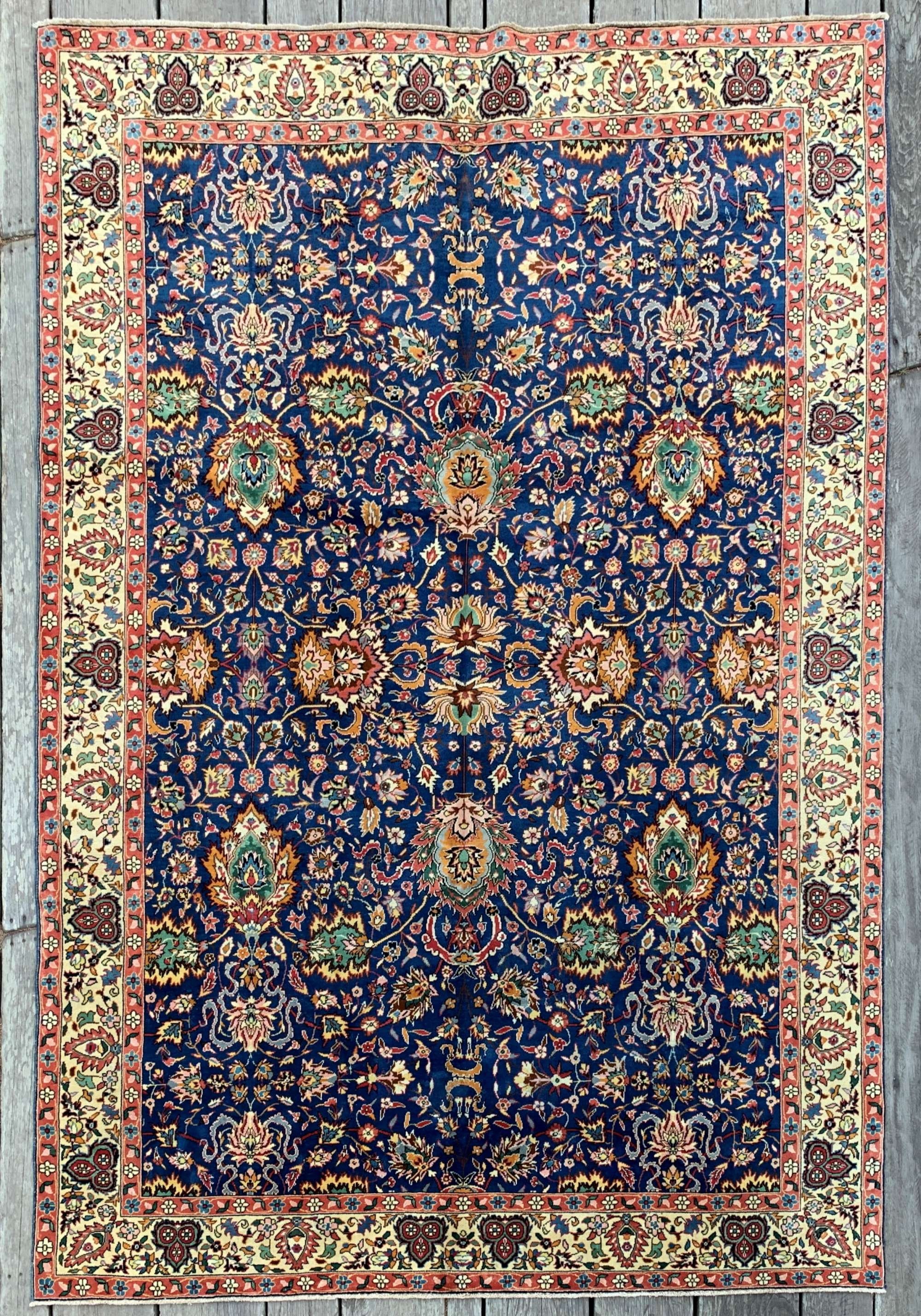 Blue Vintage Persian Rug 7'9x11'5 8X11 Etsy