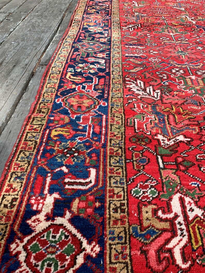 Antique Persian Rug 711x112 Beautiful Color Art Deco Etsy