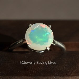 Welo Opal Ring, Natürlicher AAA Opalring, Opalring, Echter weißer Opalring, natürlicher äthiopischer Opalring, bunter Opalring,