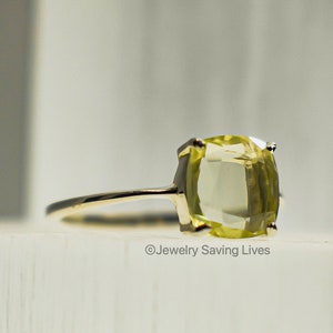 Natural Lemon Topaz Ring, topaz ring, solitaire stacking genuine lemon topaz, unique natural lemon topaz, square topaz ring, topaz ring