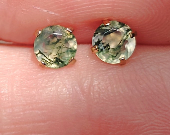 simple moss agate stone earrings *** hoop (TNJ exclusive)