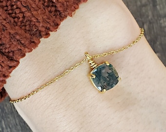 Bracciale in agata muschiata autentica, bracciale in agata muschiata abbinato, bracciale unico in agata muschiata, bracciale in agata muschiata grezza, bracciale con taglie incluse