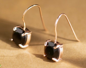 Onyx dangle earrings, onyx earrings, black onyx earrings, dangle onyx earrings, rose gold onyx earrings, silver onyx earrings, gold onyx