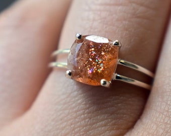 Pick your stone ring with a double band ring, emerald, onyx, sapphire, lapis lazuli, moonstone, sapphire, ruby, moss agate, carnelian