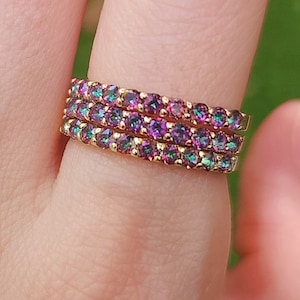 Alexandrite Half Eternity Band, June birthstone half eternity band, color changing alexandrite ring, natural alexandrite eternity band ring