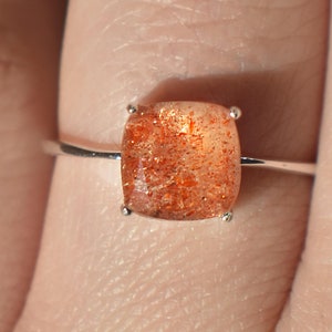 Sunstone ring, sunstone square ring alternative engagement ring, sunstone ring, sunstone engagement ring, sunstone ring, oregon state