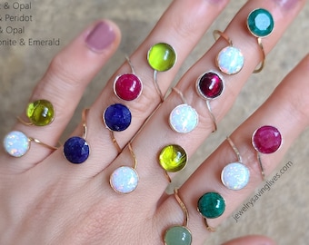 Pick your stone birthstone ring, custom birthstone ring, adjustable birthstone ring, gemstone birthstone ring, mothers ring, spouse ring