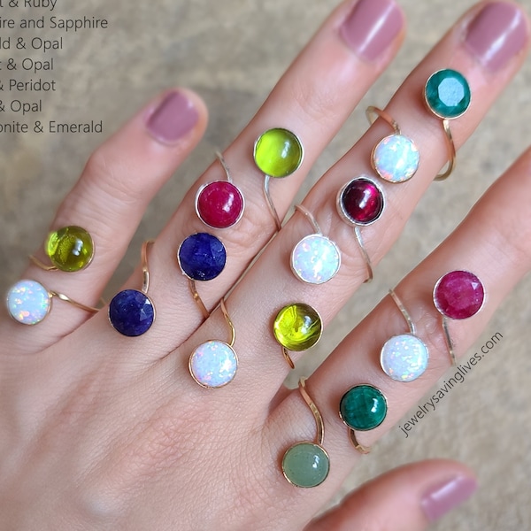 Pick your stone birthstone ring, custom birthstone ring, adjustable birthstone ring, gemstone birthstone ring, mothers ring, spouse ring