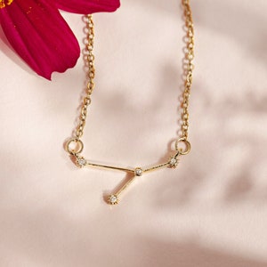 LAST CALL Constellation Necklace, Gold star necklace, Gift for her astrology star necklace, yellow gold zodiac constellation  necklace