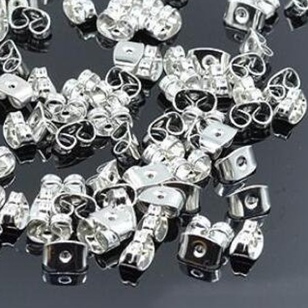 Silver & plastic earring backings, earring backings, butterfly earring backings, silver back ear nuts, replacement back - for past customers