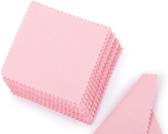Roze polijstdoek, sieradenpoetsdoek, sieradenpoetsdoek, polijstdoek, zilverpoetsdoek, zilveren sieradenpoetsdoek