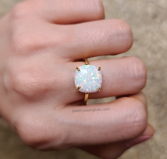Large Opal ring white opal ring opal jewelry white opal - Etsy 日本