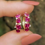 Ruby Hoop Earrings