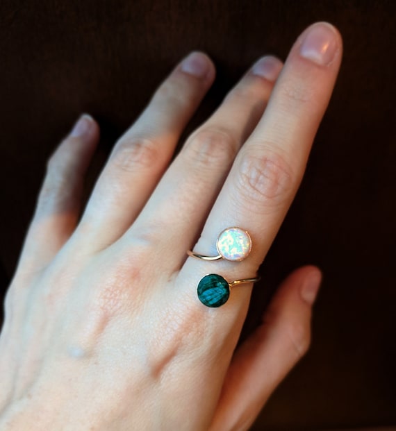 Fire opal deals ring etsy