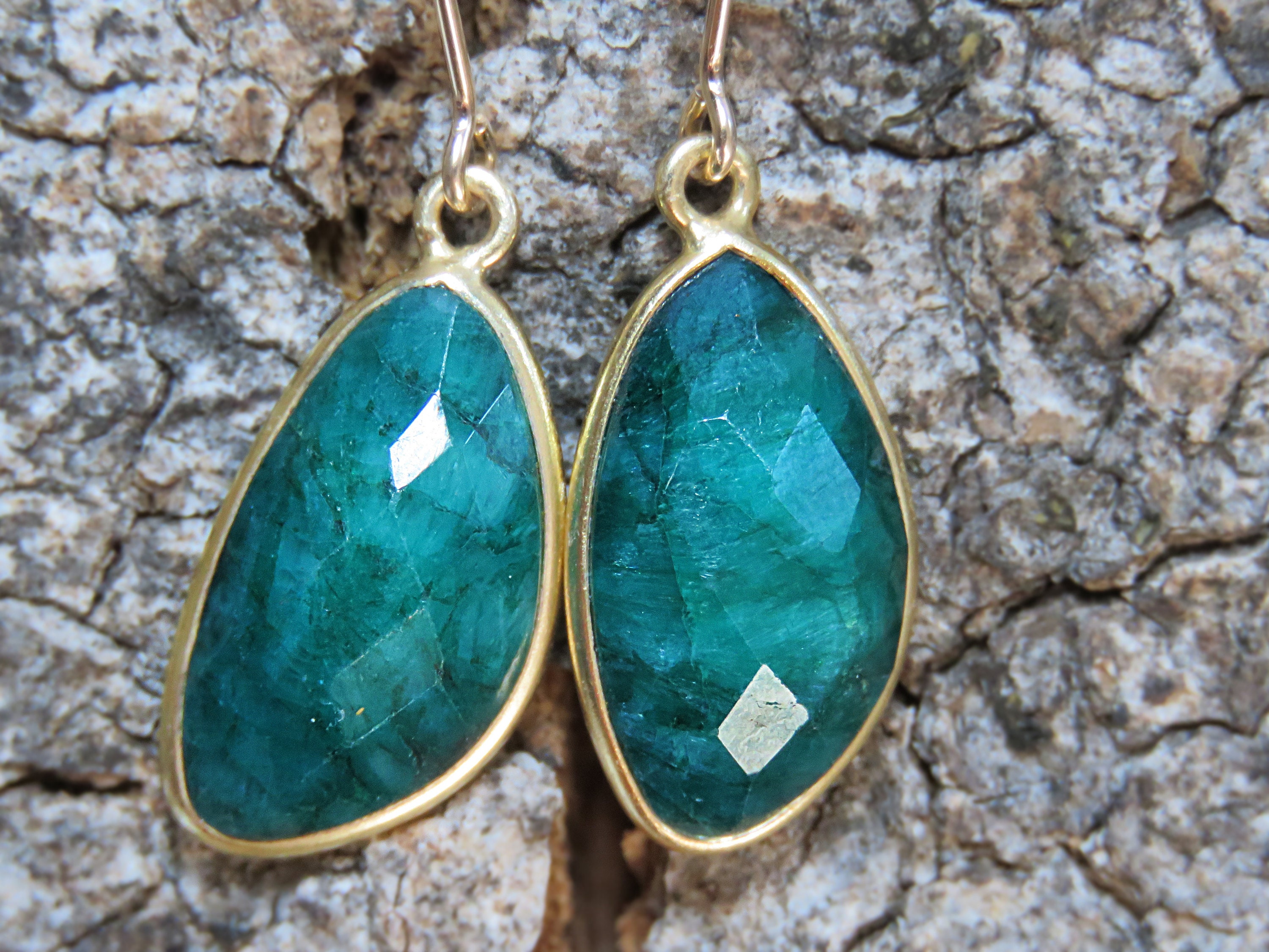 •EOWYN• emerald + mixed metal earrings