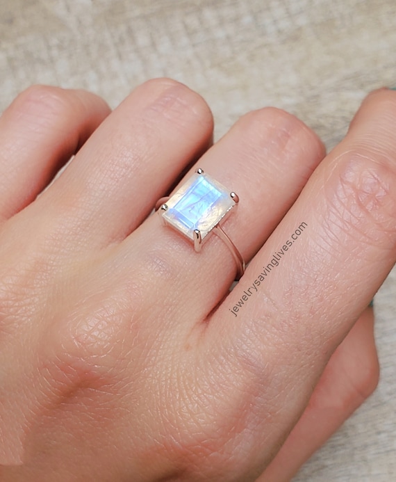 Rainbow Moonstone Cut Out Ring Rainbow Moonstone Cut Out Ring