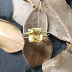 Brilliant cut citrine ring, lab citrine engagement ring, November citrine birthstone ring, unique citrine birthstone ring image 5