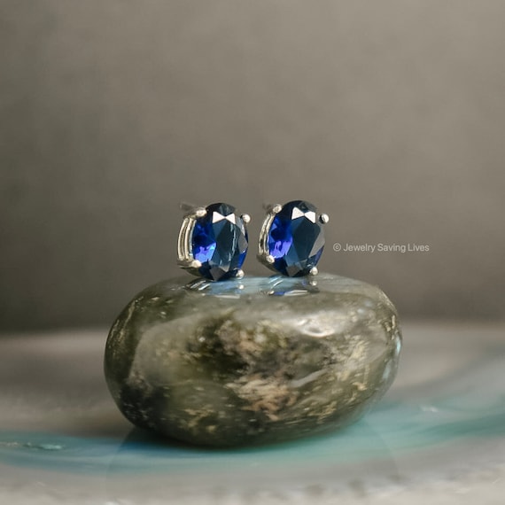 Natural blue sapphire best sale earrings