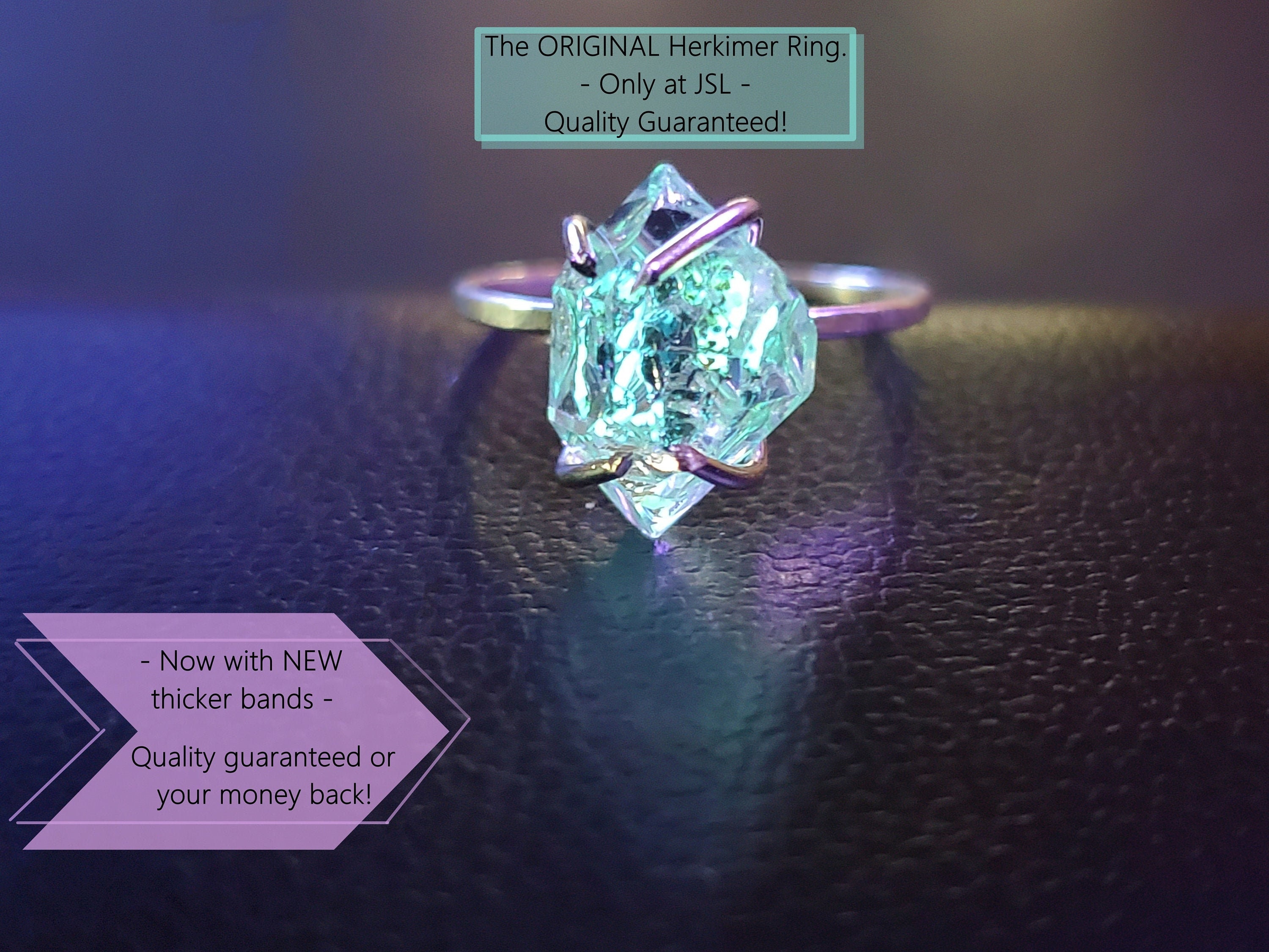 Any of these diamonds look fake? Ring under UV light. : r/Gemstones