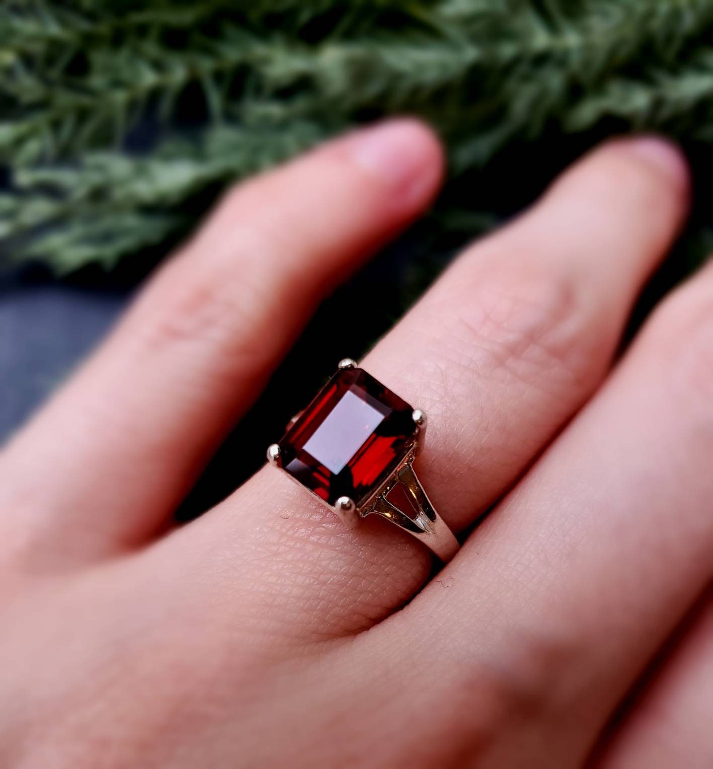 Heart-Shaped Garnet Bypass Ring with Diamonds | Angara