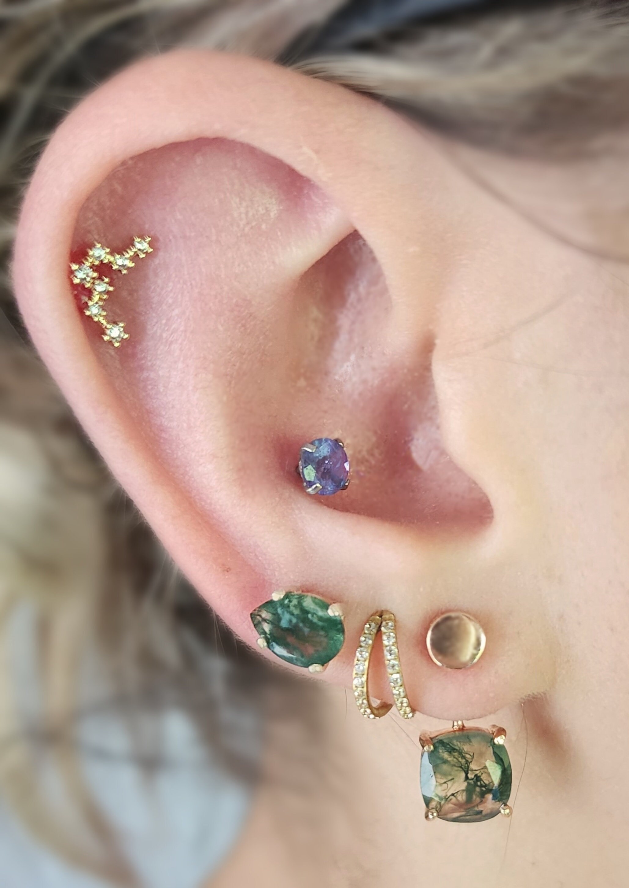 Constellation Star Earrings, Astrology Star Earrings, Gold