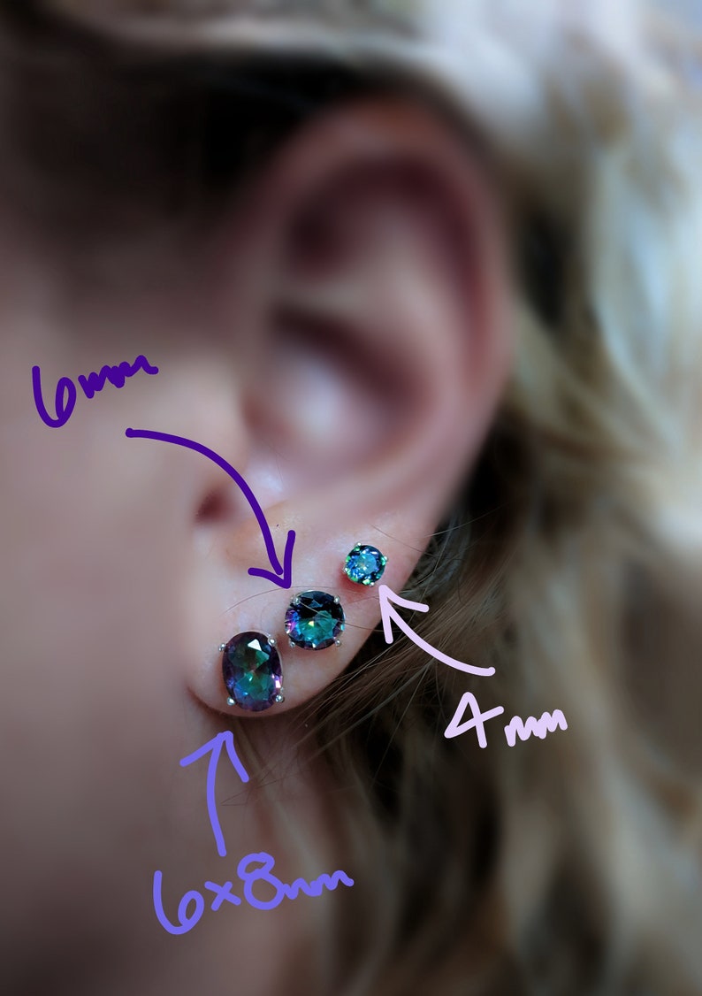 purple and green alexandrite earrings