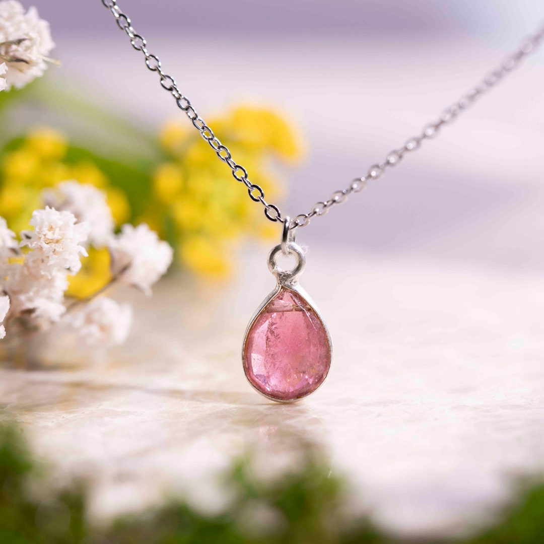 Tourmaline Teardrop Tassel Necklace main image 0