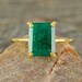 Raw emerald cut emerald ring, raw emerald engagement ring, emerald ring, real vintage emerald cut ring, engagement ring
