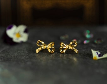 Bow Hoops, Bow Hoop Earrings, Bow Hugging Earrings, Gold Hoop Bows, Silver Bow Earrings, Silver Hoop Bow