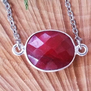 Last Call: Ruby necklace, red raw ruby necklace, july birthstone, july ruby birthstone necklace, red gemstone necklace, raw ruby jewelry