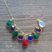 Dangle Family Tree Necklace, Custom Family Tree Necklace, Real Gemstone ...