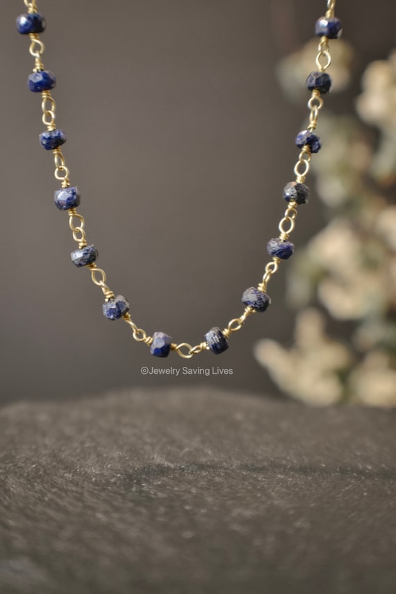 Blue Sapphire Gemstone Faceted Bead Necklace NP-1321 – Online Gemstone &  Jewelry Store By Gehna Jaipur