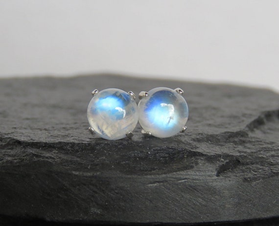 Rainbow moonstone deals stud earrings