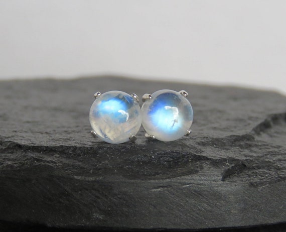 Buy Moonstone Earrings, Rainbow Moonstone Studs, Moonstone Stud Earrings,  Silver Cab Moonstone Earrings, Blue Rainbow Moonstone Studs Silver Online  in India - Etsy