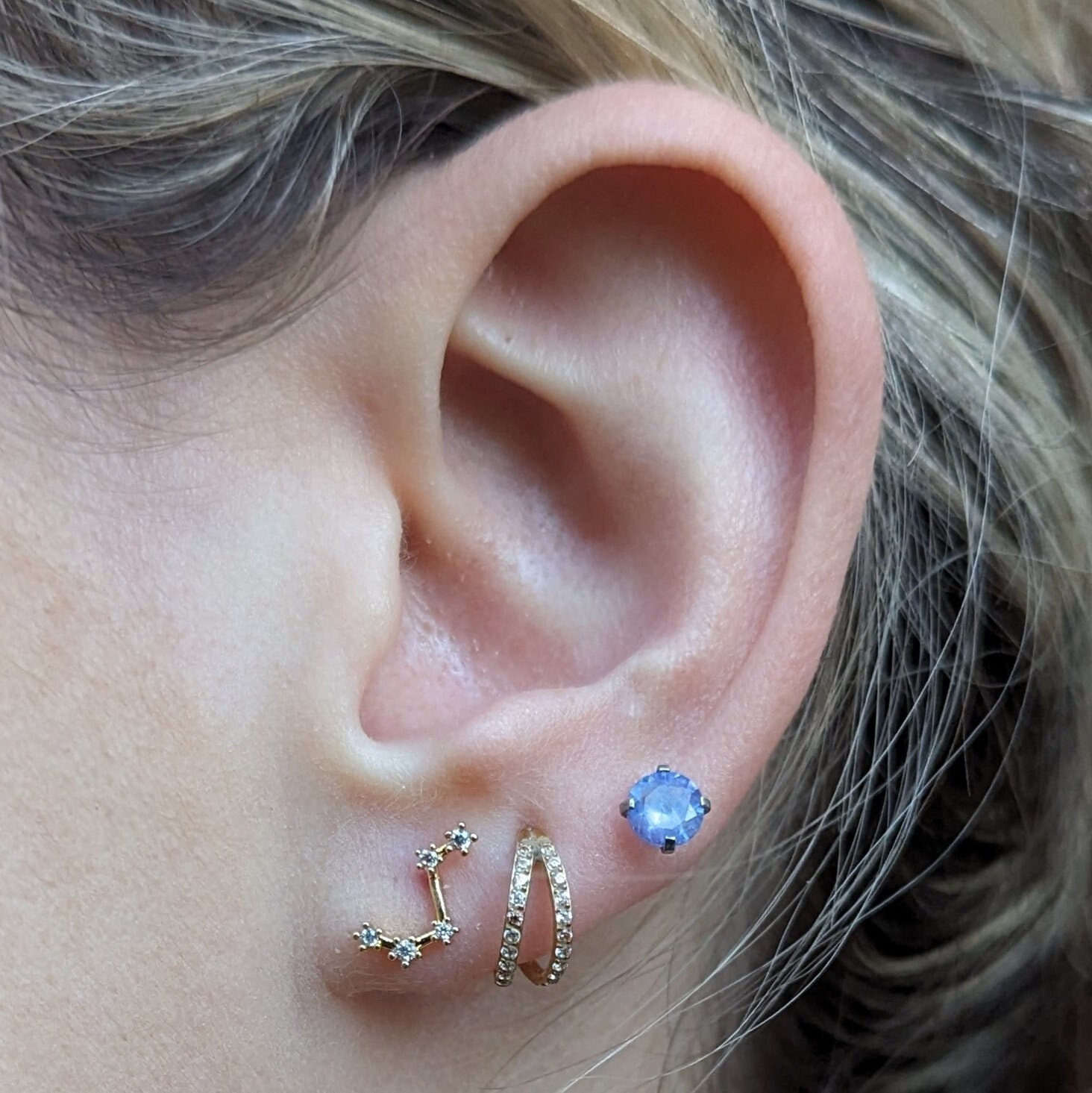 Zodiac Sign & Star Constellation Earrings Unique Front Back