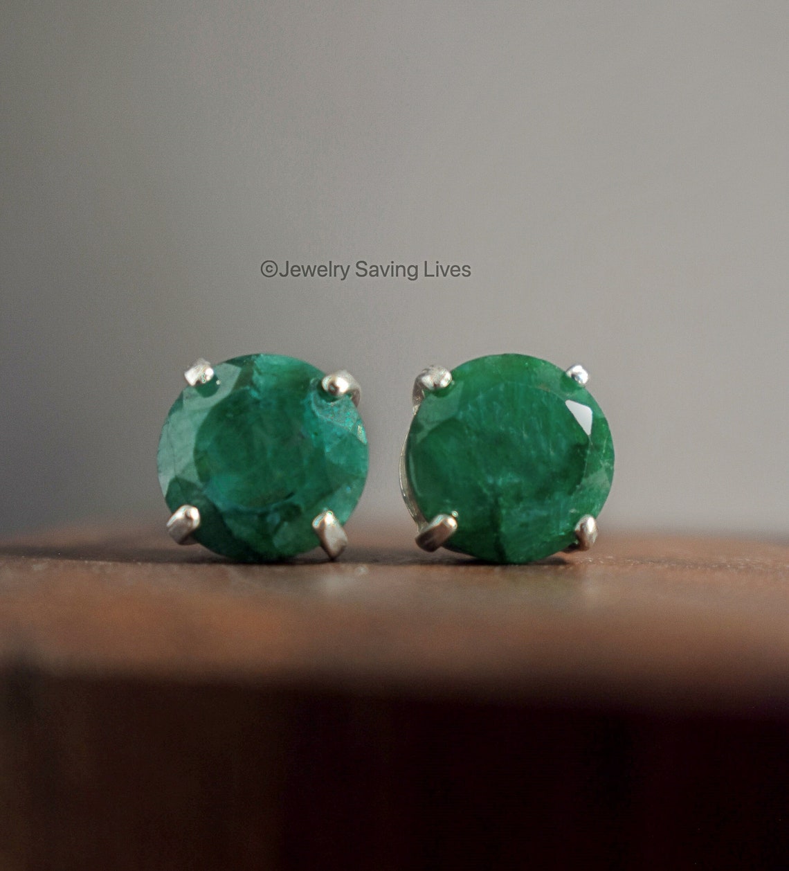 Raw Dark Green Emerald Earrings Showing Natural Veins Emerald - Etsy