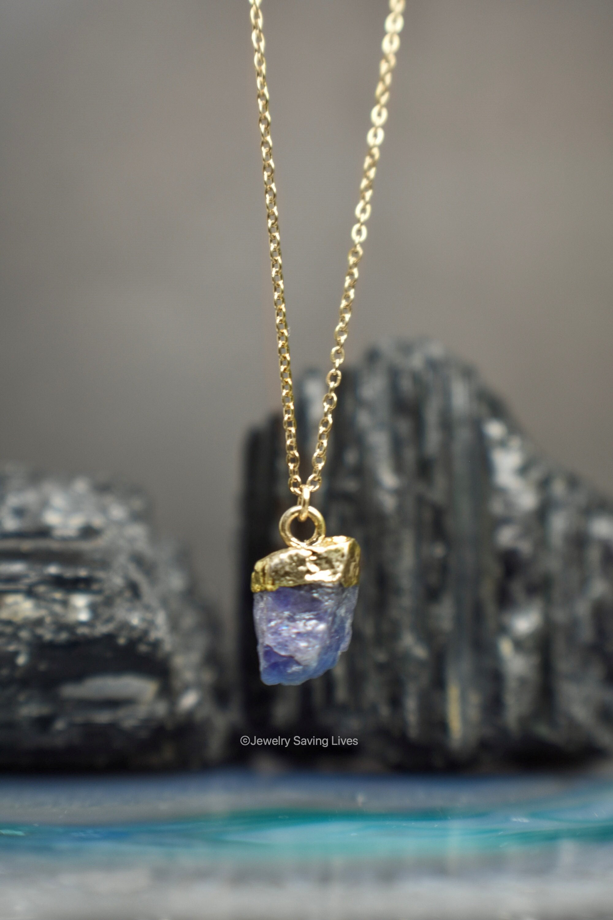 Raw 2024 tanzanite necklace