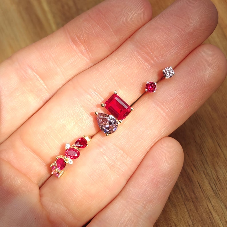 ring, aurora, toi et moi, custom, two stone, emerald cut and teardrop, genuine gemstone red garnet, purple amethyst, light blue aquamarine, clear quartz, opal, green emerald, multicolor alexandrite, rainbow topaz, pink ruby, light green peridot, blue sapphire, pink tourmaline, orange citrine, blue-purple tanzanite, sunstone, smokey quartz, onyx, moss agate, rutilated quartz, in silver yellow gold rose gold 14k solid gold