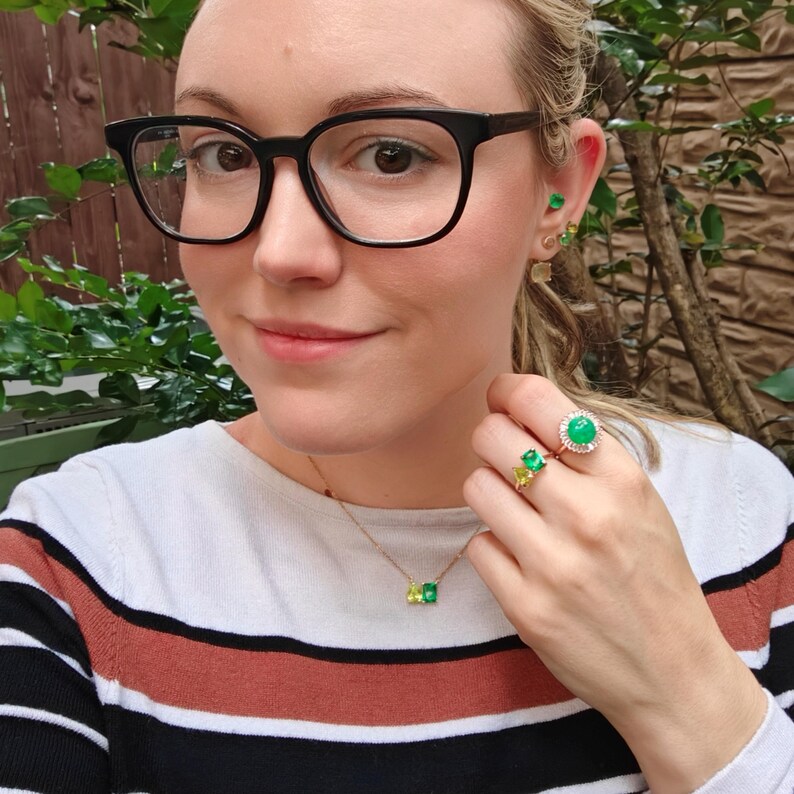 ring, aurora, toi et moi, custom, two stone, emerald cut and teardrop, genuine gemstone red garnet, purple amethyst, light blue aquamarine, clear quartz, opal, green emerald, multicolor alexandrite, rainbow topaz, pink ruby, light green peridot, blue sapphire, pink tourmaline, orange citrine, blue-purple tanzanite, sunstone, smokey quartz, onyx, moss agate, rutilated quartz, in silver yellow gold rose gold 14k solid gold