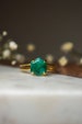 Unique natural hexagon emerald ring, genuine hexagon emerald ring, raw emerald ring, handmade emerald ring, square ring, Etsy design awards 