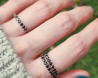 LAST CALLOnyx Half Eternity Band, 14K Rose Gold Fill Ring