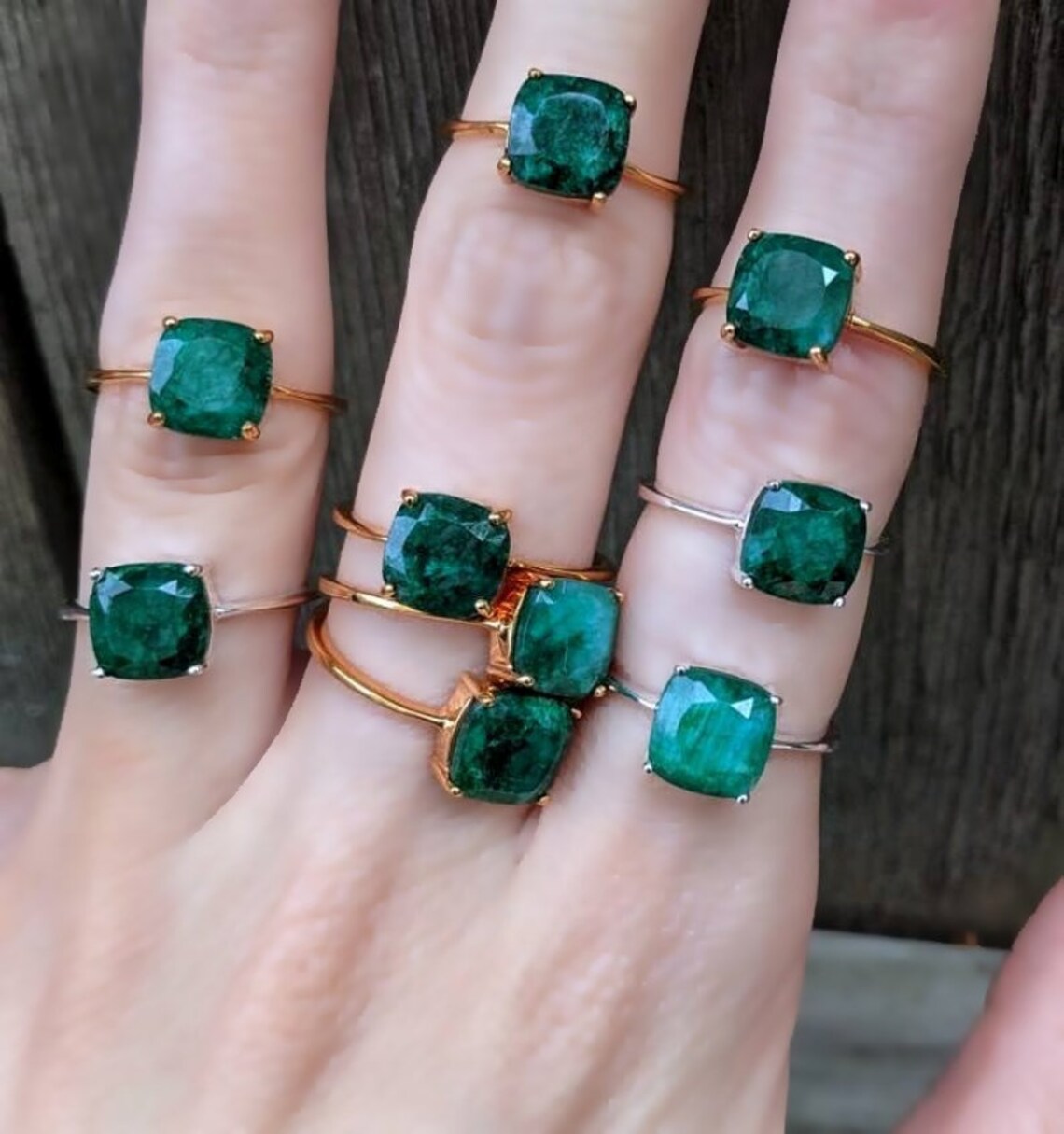 Raw Emerald Ring natural and raw green emerald ring | Etsy