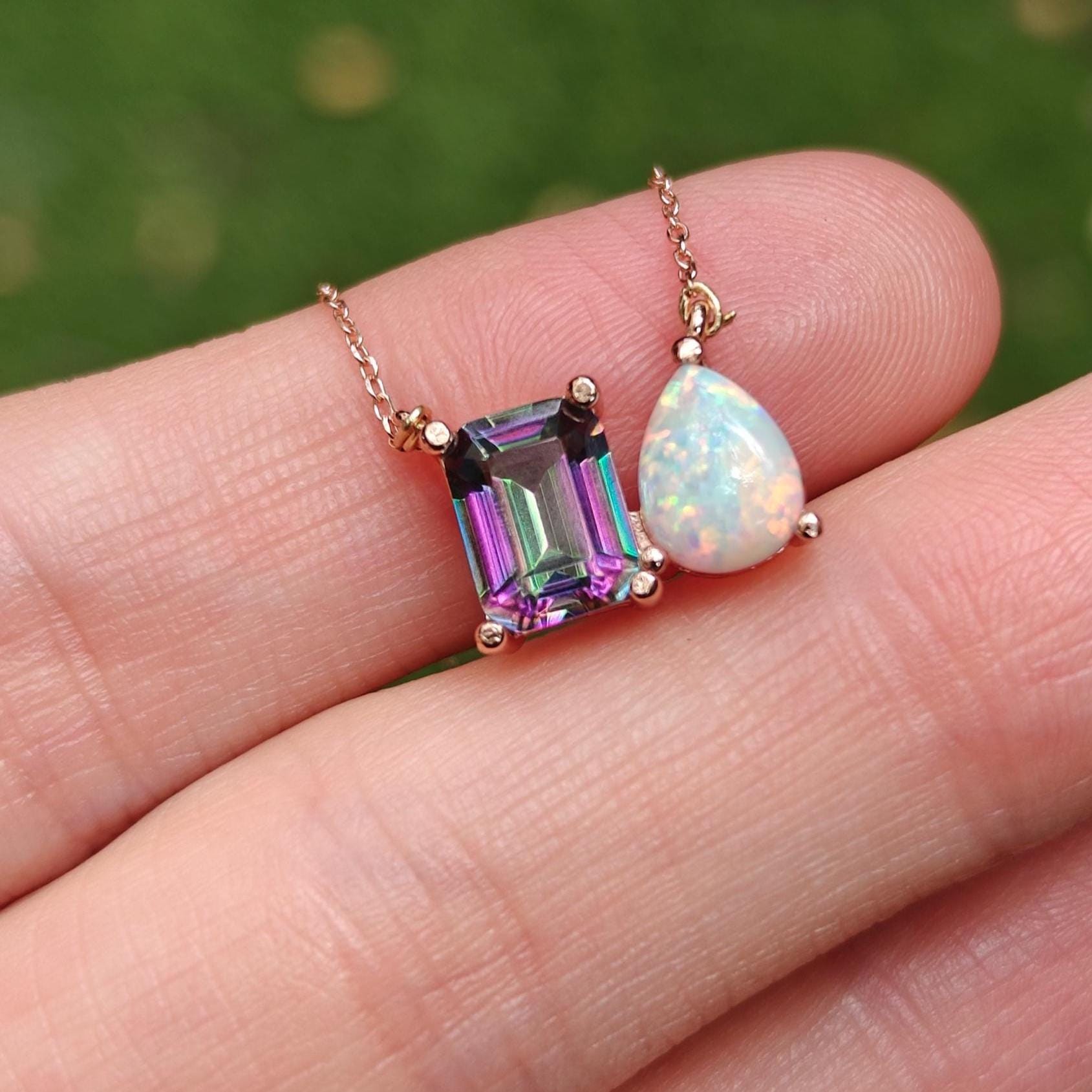 Custom Two Stone Necklace, Toi Et Moi Necklace, Family Tree