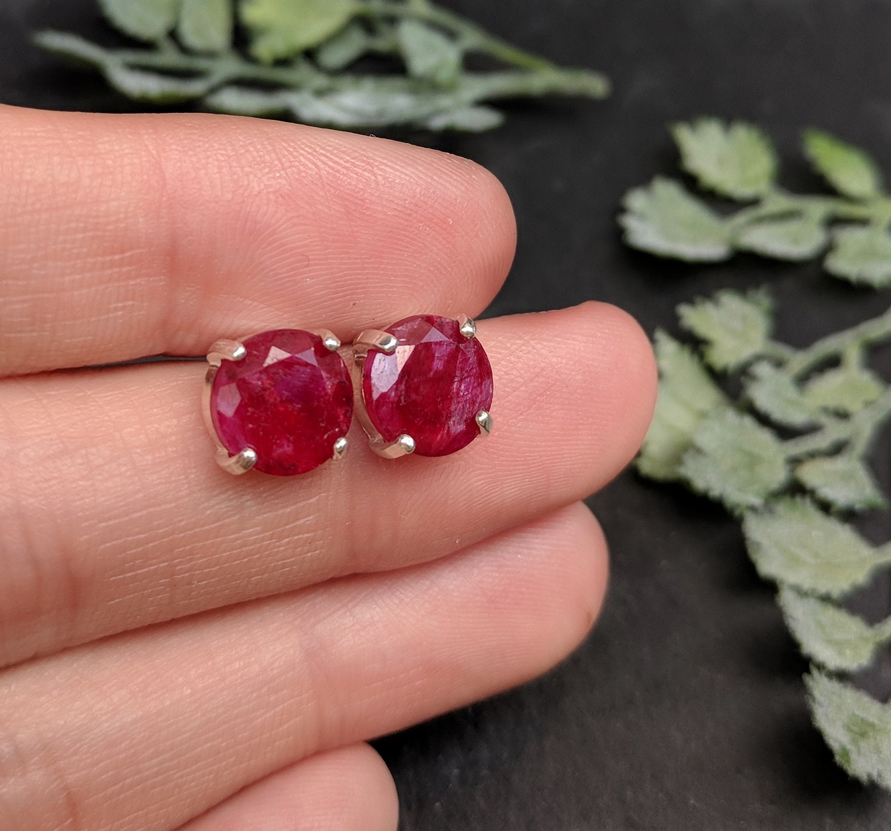 best makeup beauty mommy blog of india: DarcusTori Round Red Ruby Stud  Earrings Review